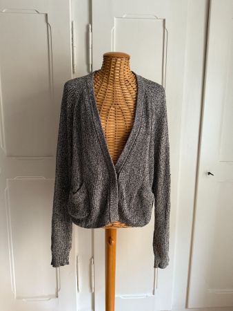 & OTHER STORIES - Strickjacke schwarz-weiss meliert S