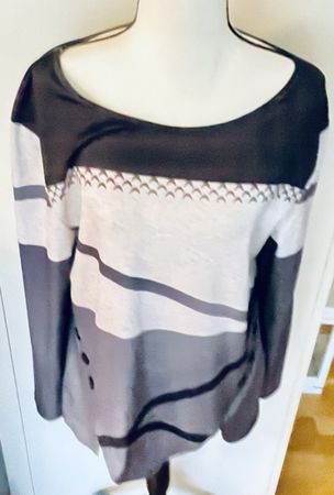 Herbstliches Langarm-Shirt Gr. M Noracora schwarz/grau