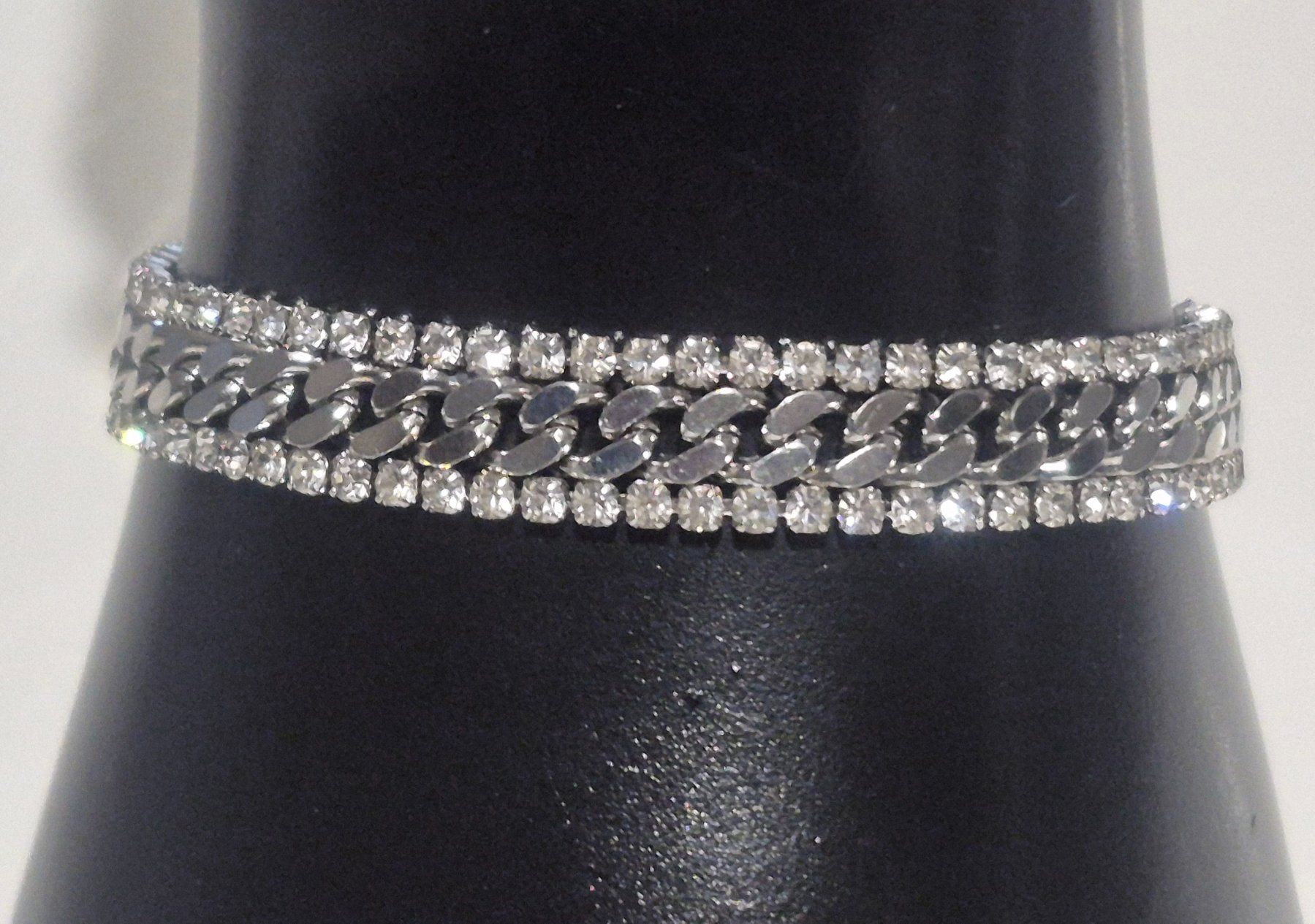 Bracelets: Bracciale catena con strass argento 18+5cm – Neuf (Voir description) à Giubiasco par Stefaniav 4