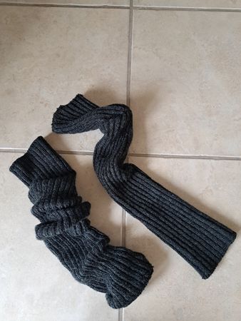 Beinstulpen gestrickt dunkelgrau gerippt top-Zustand