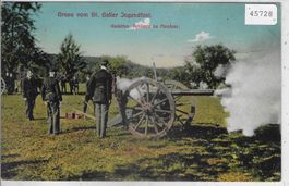 Gruss vom St. Galler Jugendfest - Kadetten-Artillerie im Man