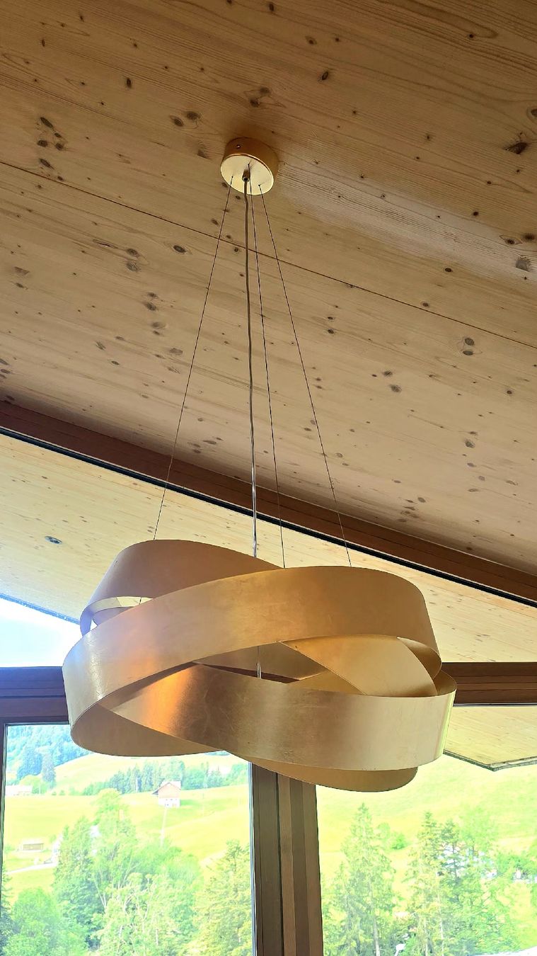Lampadari & plafoniere: Marchetti hängeleuchte goldfarben, moderne Design-Lampe. – Nuovo (secondo la descrizione) da Schachen b. Reute venduto da Judyniki