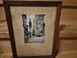 Antikes Foto  Ravenskirchhof, gerahmt, Rarität!