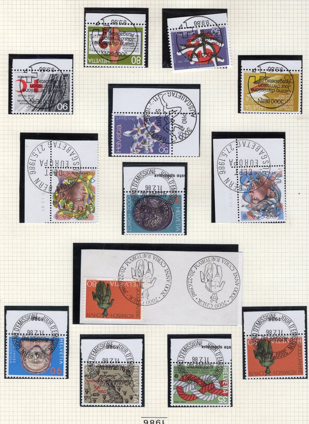 Alle Briefmarken: R2565  /  Collection obl. centrales 1er jour – Neu (gemäss Beschreibung) aus Ste-Croix von MONT-TAGNAC 3