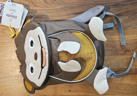 AffenZahn Kinderrucksack neu mit Etikett Affe braun gelb