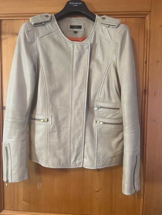 1 blouson en cuir beige taille 42 Maison 123 selon photos