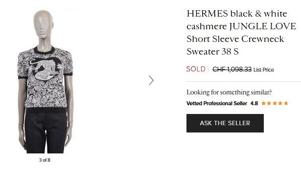Hermès Maglioni & Felpe: Hermès  Kaschmirpullover / Pull en cachemire .S – Usato da Collonges venduto da Auganien 2