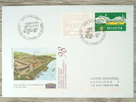 TR03 Enveloppe + Timbre Suisse 1998