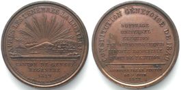 GENEVE. CONSTITUTION DE 1842, medaille bronze 35mm