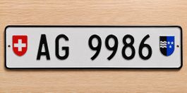 Aargauer Kontrollschild AG 9986 Übertragung / Abtretung