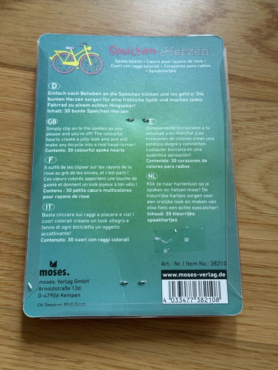 Pezzi di ricambio: Farbige Speichenklicker / Speichenclips fürs kindervelo – Nuovo e nell'imballaggio originale da Zürich venduto da wtpooh 1
