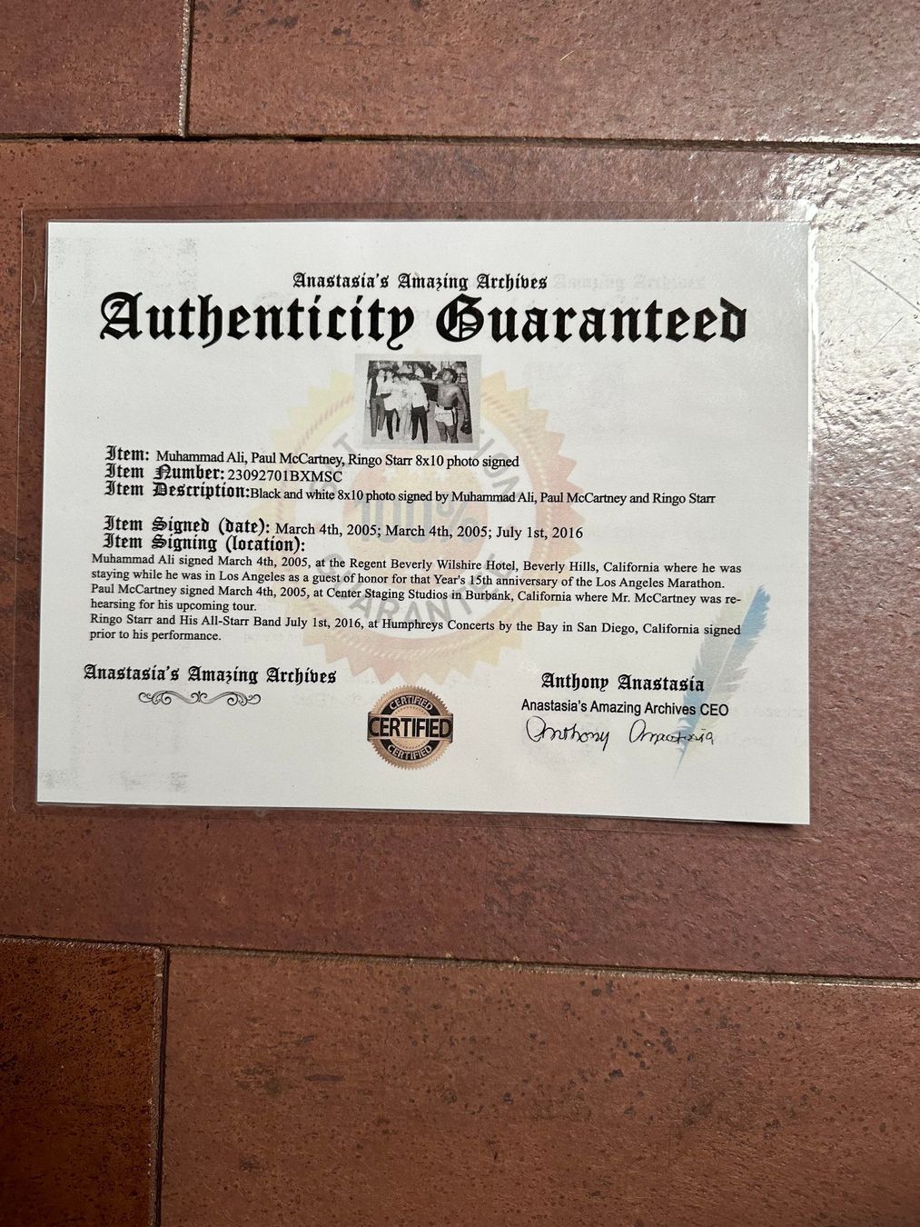 Autografi: Originalautogramm  PaulMcCartney RingoStarr+Muhamad Ali COA – Usato da rafz venduto da Ttt0071 1