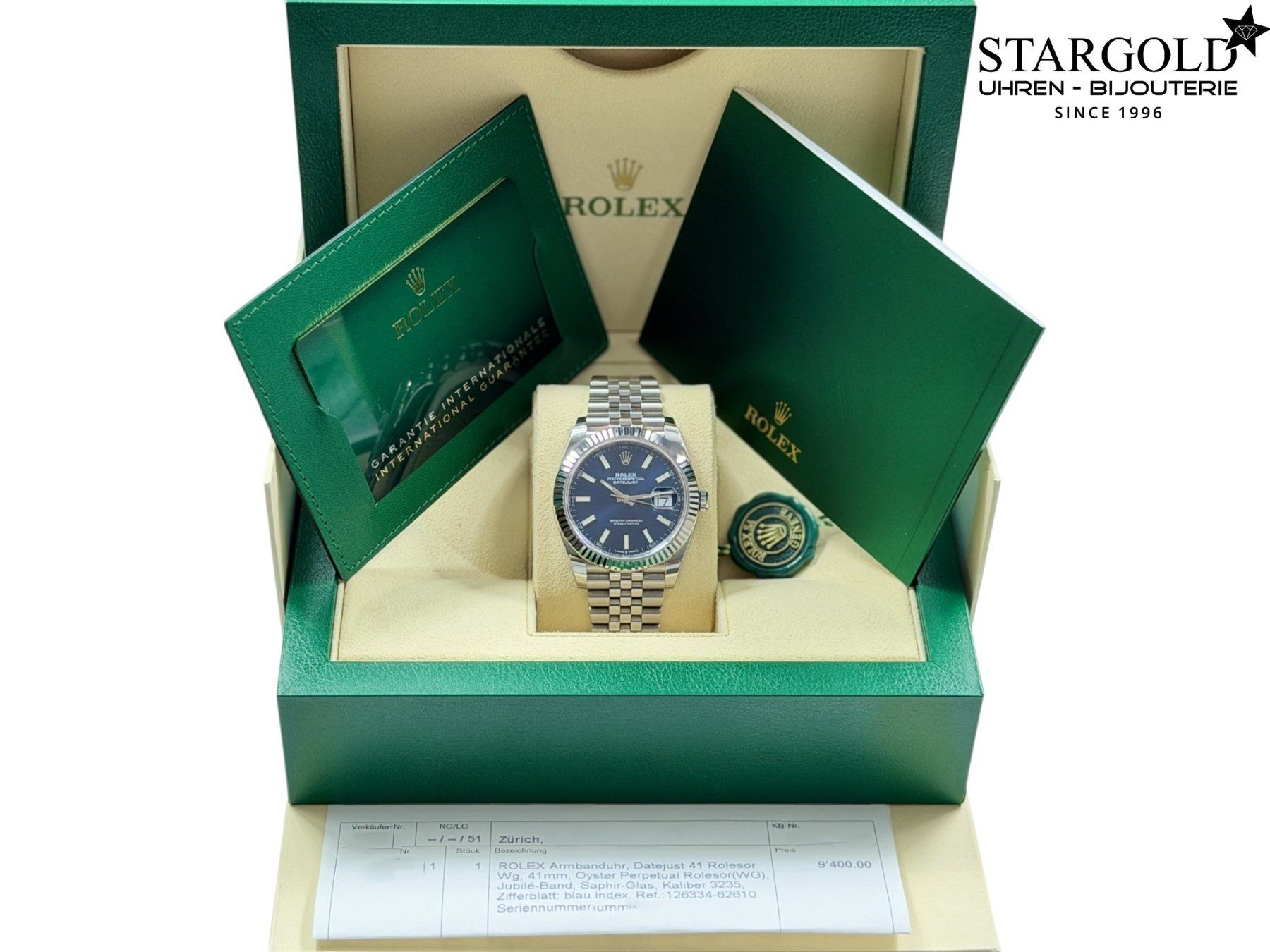 Rolex Uhren: Rolex Datejust 41 blau - 126334 – Gebraucht aus Zürich von Stargold-Uhren 9