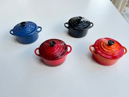 Le Creuset mini cocotte 4 Stück plus Kochbuch