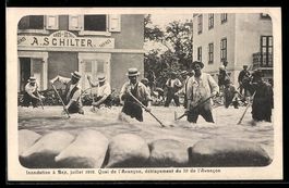 Bex, Inondation, juillet 1910, Quai de l