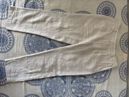 ZARA beige linen trousers (size: EUR 42)