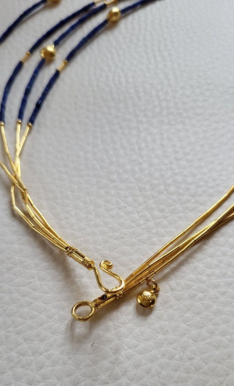 Catenine: 585 Gold Collier Mit Lapizlazuli – Usato da Wald ZH venduto da Dasilver 6