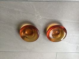2 Teelichthalter orange