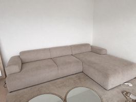 Canapé d'angle Westwing Melva 4 places cord beige 319 cm