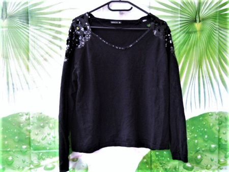 s.Masse Gr. 42/44 BREAL Pulli mit Cut-outs, Pailletten Visko