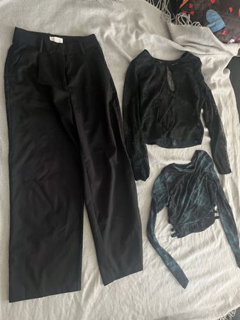 Damen Oberteile und Hose Schwarz gemustert Grösse S/M