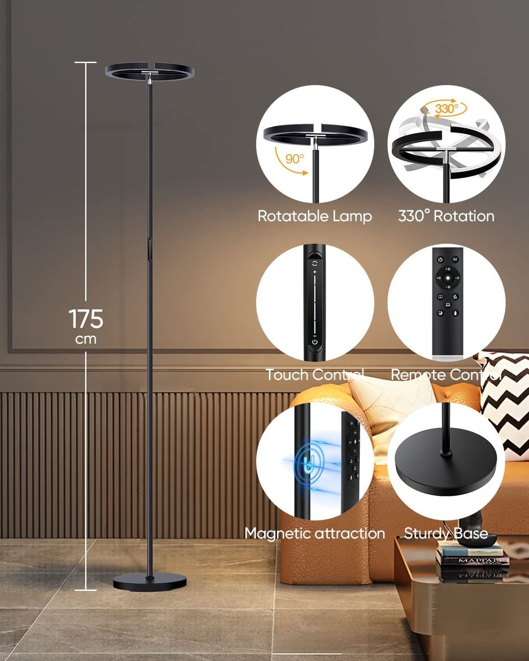 Lampade: Stehlampe mit Magnetischer Fernbedienung und Touch Schalter – Nuovo e nell'imballaggio originale da Hundwil venduto da Stallone6 6