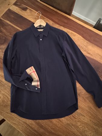 Burberry Hemd Herren Gr. L Dunkelblau