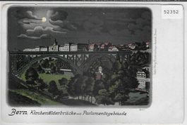 Bern - Kirchenfelderbrücke und Parlamentsgebäude Mondschein