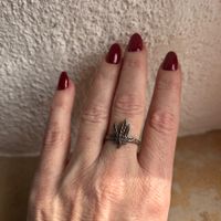 Silber Ring mit Hanfblatt Motiv (57.5)