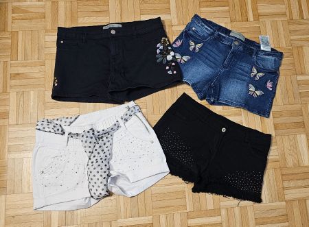 4x Shorts Gr. M Neu, mit Glitzer und Stickungen