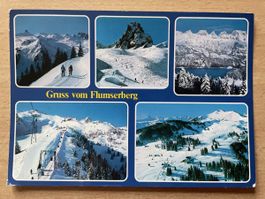 Vintage Postkarte Gruss vom Flumserberg Winter 1991