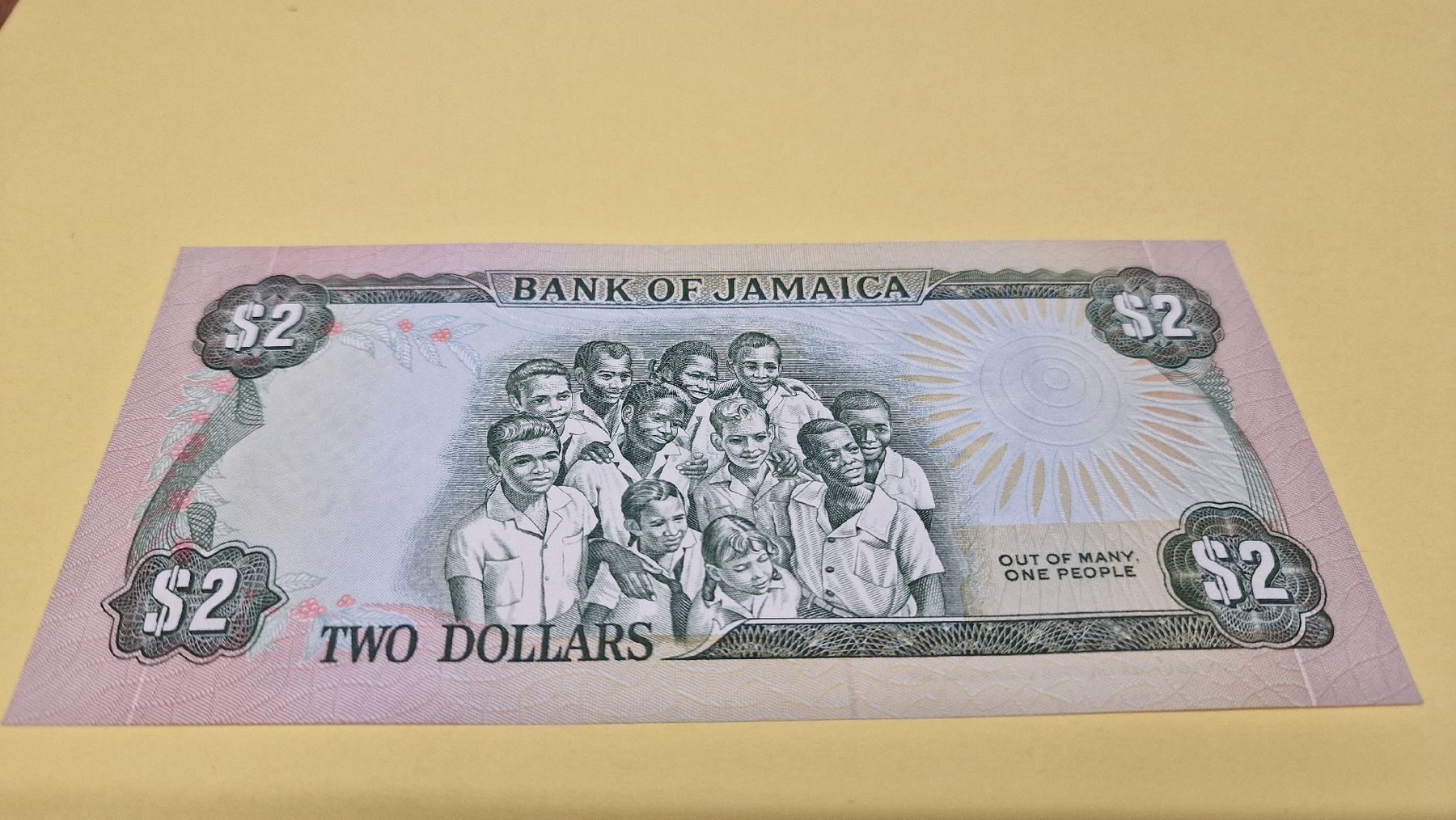 Banconote: Jamaika 2 Dollar Schein Banknote, unzirkuliert, top! – Nuovo e nell'imballaggio originale da Herisau venduto da Antiques.AR 1
