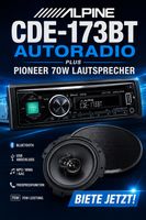 ALPINE CDE-173BT Autoradio plus Pioneer 70W Lautsprecher
