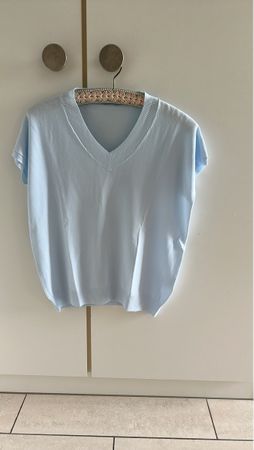 Neuer hellblauer kurzärmeliger Pullover Gr.M