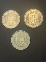 3 x 5 Franken Münzen Schweiz 1932