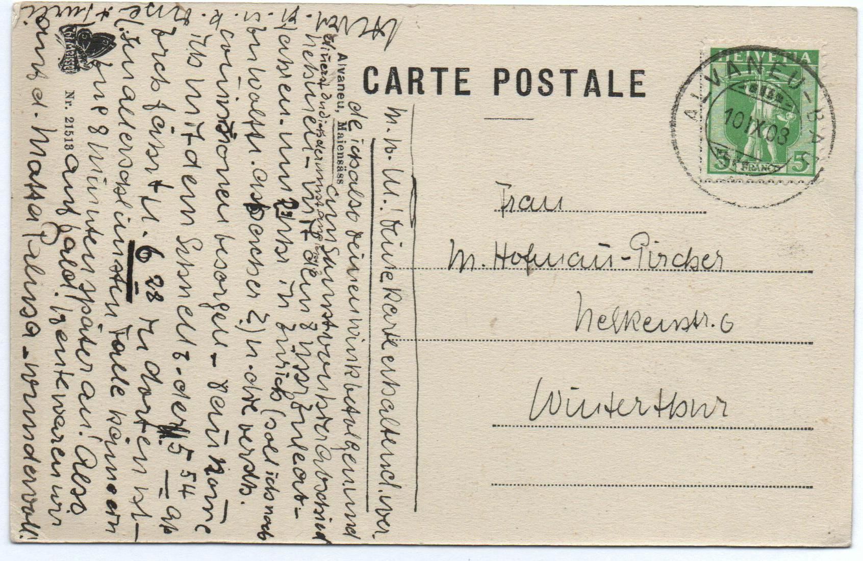Cartoline postali: ALVANEU Maiensäss - Kälber auf der Alp – Usato da Jona venduto da philajona 1
