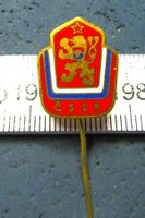 CSSR TSCHECHIEN WAPPEN ANSTECKNADEL ENAMEL GOLDIG SPORT