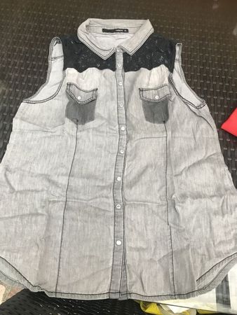 Damen Bluse Ärmellos grau XL Marke famous
