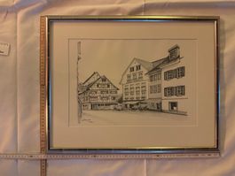 Gerahmtes Bild, Original-Zeichnung, signiert, 1997