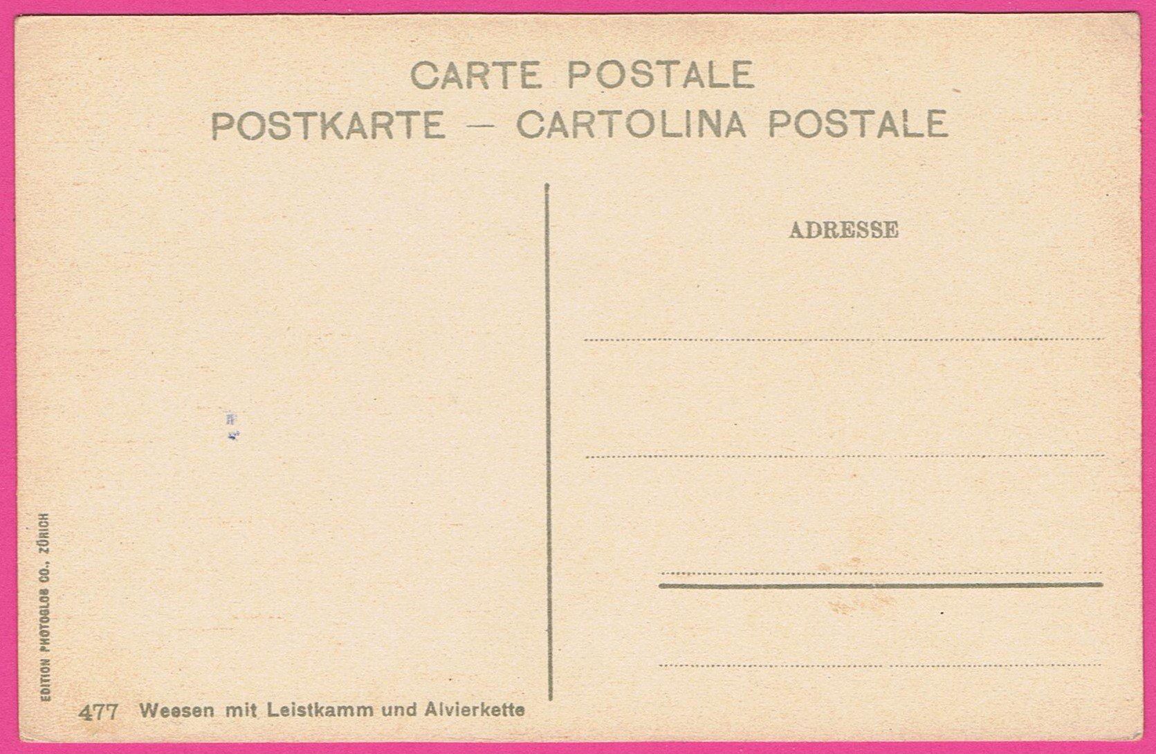 Cartoline postali: Weesen mit Leistkamm und Alvierkette – Usato da Einsiedeln venduto da dillie 1