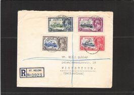 FDC St.Helena - Winterthur ZH , 6 Mai 1935 , Mi. Nr. 90 - 93