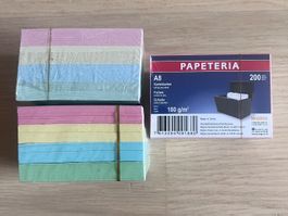 3 x Papeteria A8 Karteikarten farbig sortiert 200 Stk