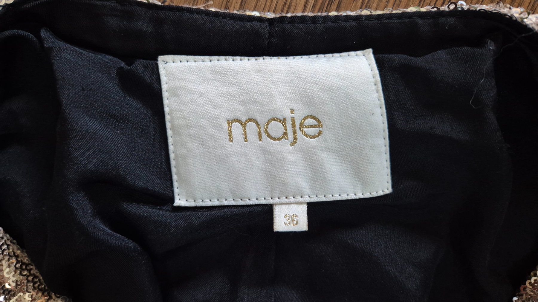 Giacche: Maje gold sequin blazer size XS – Usato da Zürich venduto da monadiederich 2