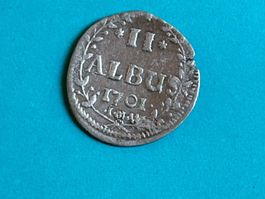 Silbermünze II Albus 1701 - Seltenes Sammlerstück!