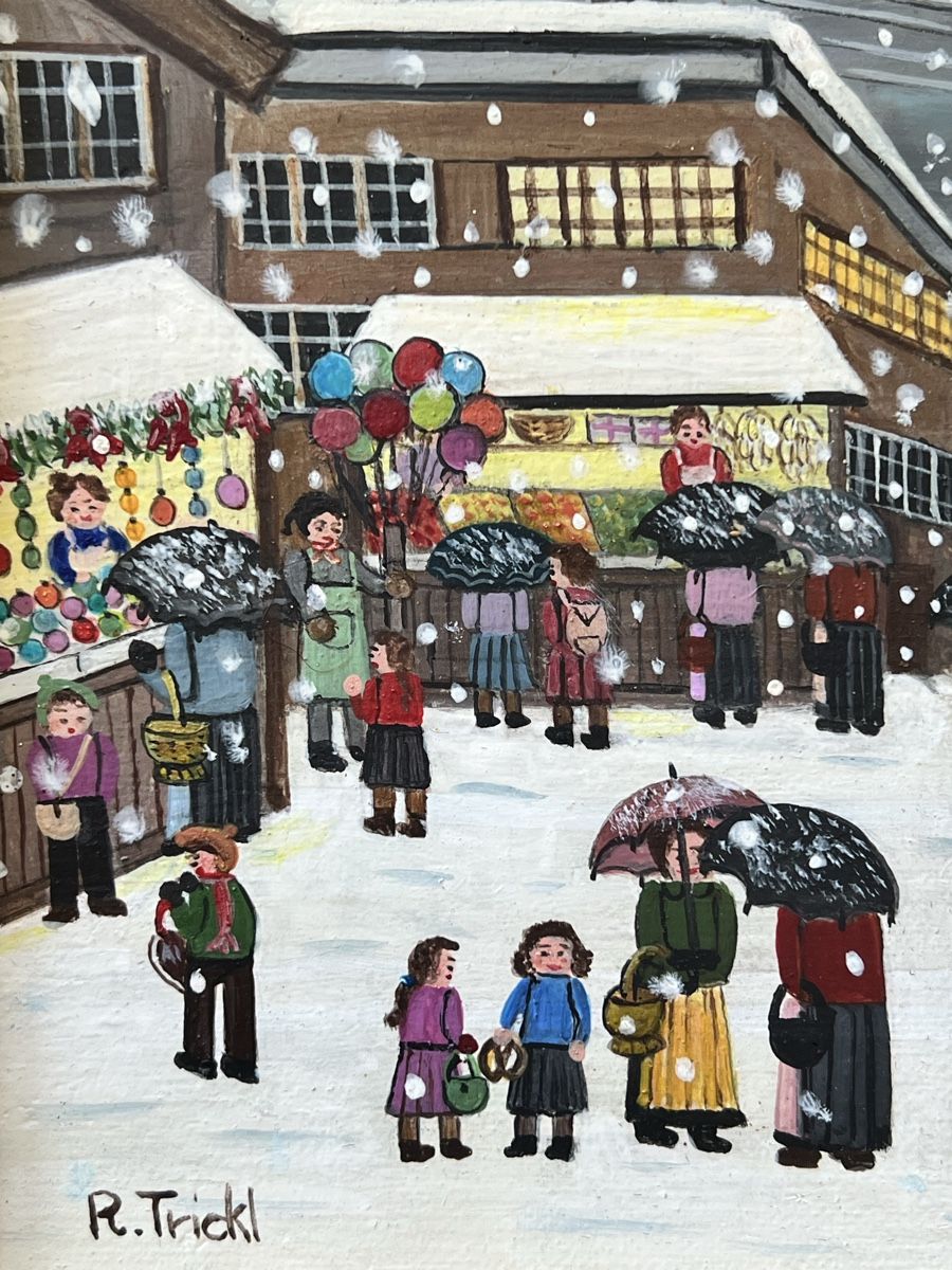 Dipinti: Renate TRICKL: Gemälde Weihnachtsmarkt Winter 2006 – Usato da Adliswil venduto da bilderboerse-zuerich 2