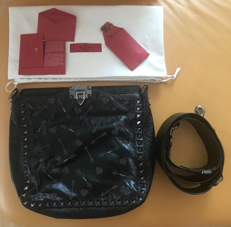 VALENTINO GARAVANI Rockstud Arrows Heart Hobo Messenger bag