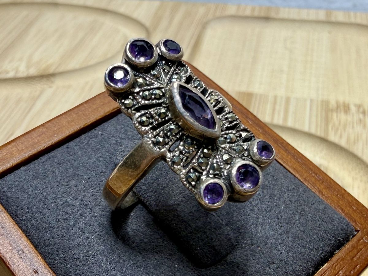 Ringe: Vintage 925er Silberring mit Amethysten - Größe 54-55 – Gebraucht aus Lamone von LaCantinaMagica 2