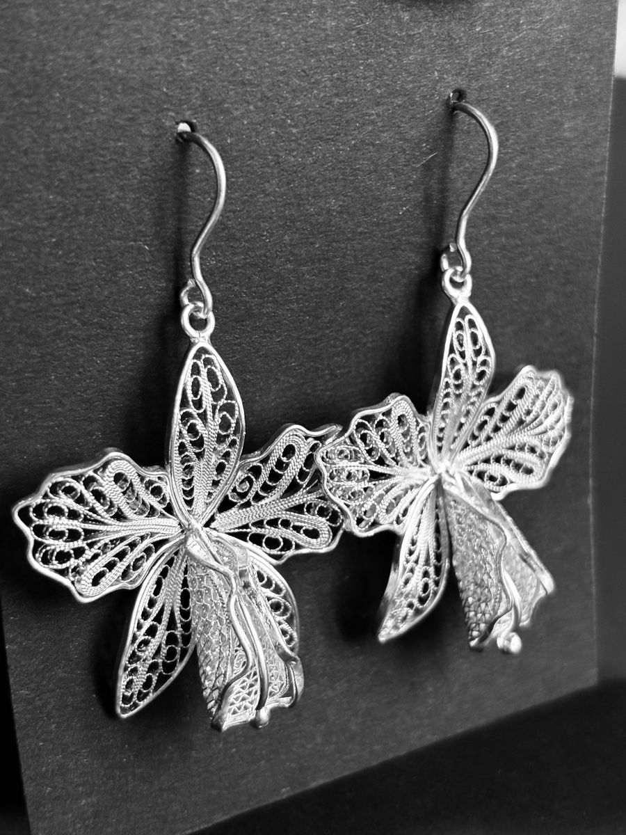 Orecchini pendenti & Orecchini a lobo: Orchidées en argent  – Nuovo e nell'imballaggio originale da Lausanne venduto da jul_6n86 4