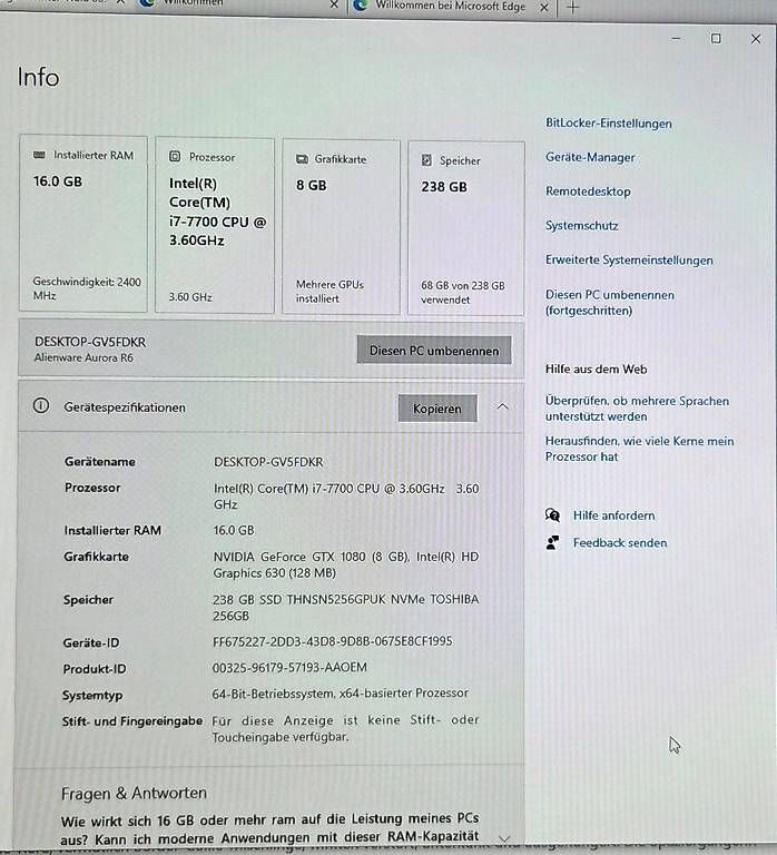 Dell Gehäuse: Alienware Aurora R6 Gaming-PC – Gebraucht aus Wünnewil von Steo1971 4