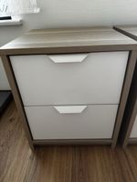 2 Nachttische, Holzoptik Weiss 